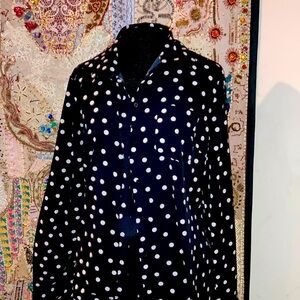 100% Polyester pooka dot 8 button closure